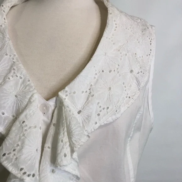 Jones New York XL sleeveless ruffle shirt EUC - Picture 6 of 8